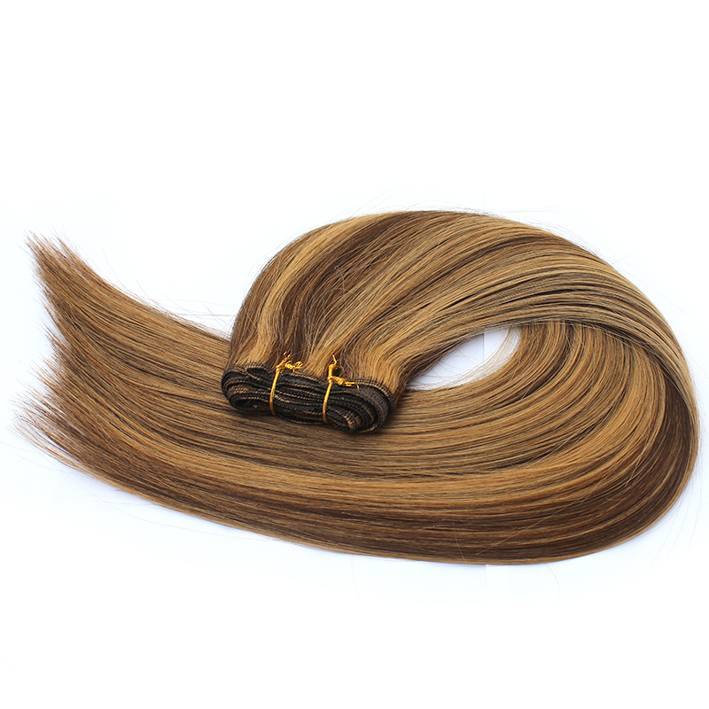 Russian Top Quality Machine Weft Real Double Drawn Cuticle Aligned Wholesale Virgin Cuticle Aligned Human Hair Extensions 9