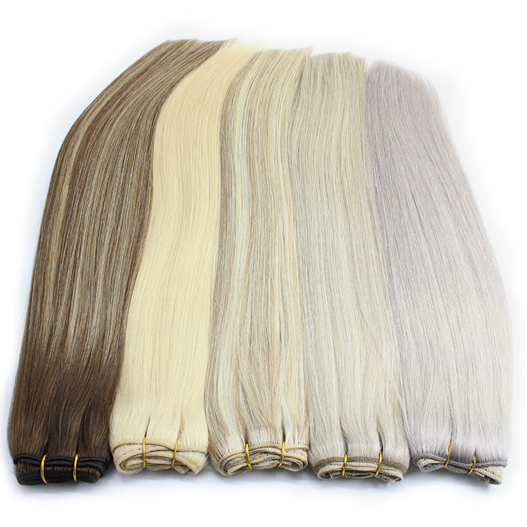 Very Thick Double Drawn Remy Hair Human white bundle hair extensions 11