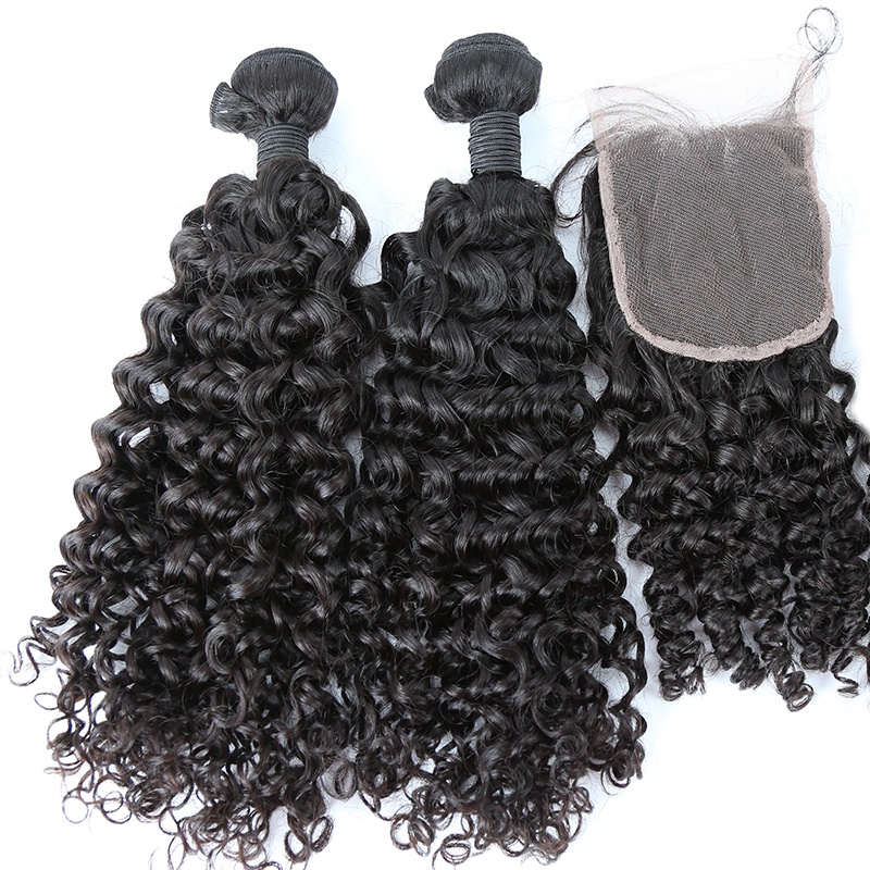 Big Deals Top Quality Preplucked Peruvian Human Hair Curly HD/ Transparent/Swiss Lace Closure 8