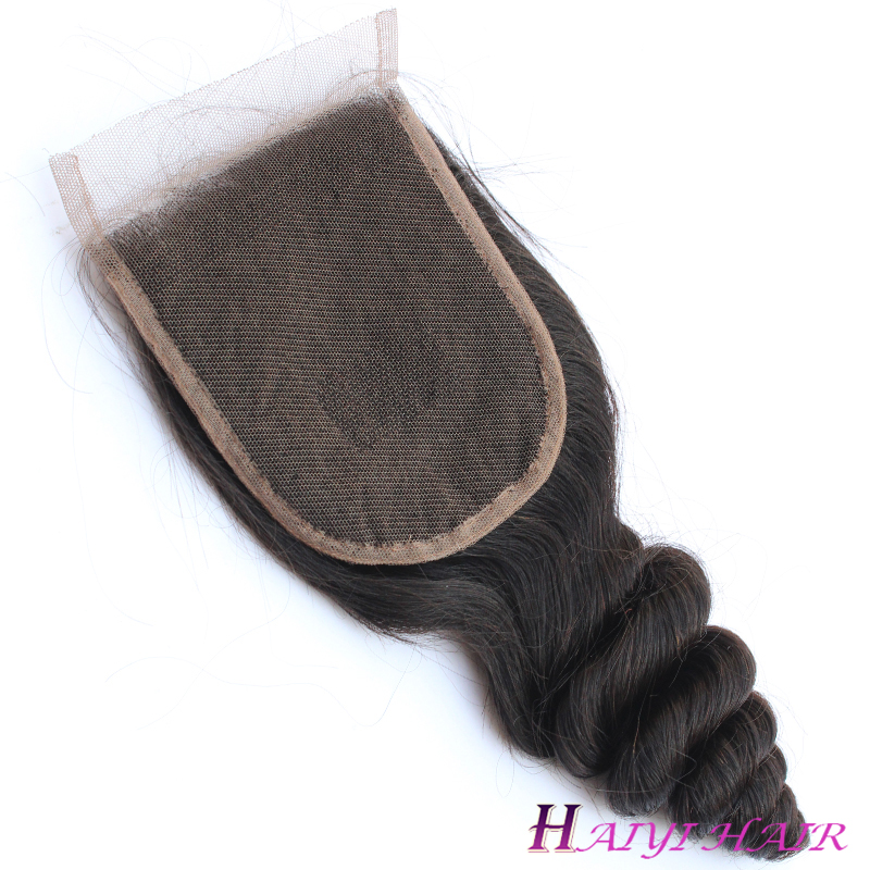 Natural Color Loose Wave Chinese Human Hair Cuticle Aligned Hair Lace Closure 10