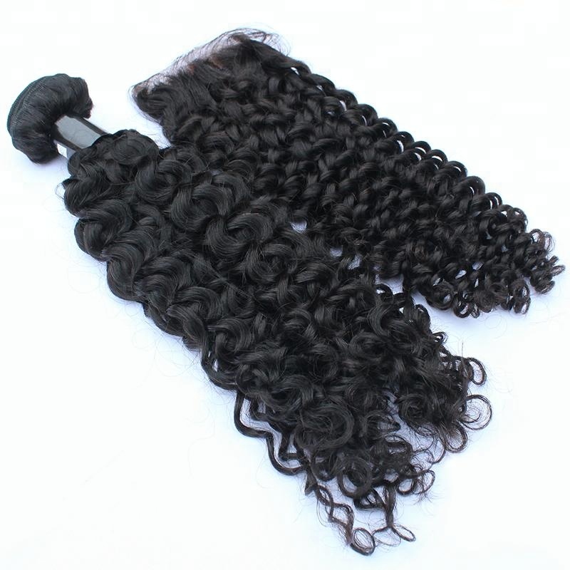 Factory Wholesale Price 10-40 Inch Weaving 100% Raw Human Remy Hair Bundle Curly Weft 9