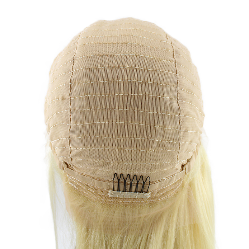 Factory Cheap Virgin Cuticle Aligned Peruvian Silk 8 Inch 613 Blonde White Front Lace Human Hair Wigs 12