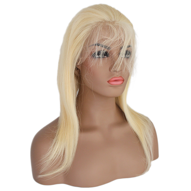 Factory Cheap Virgin Cuticle Aligned Peruvian Silk 8 Inch 613 Blonde White Front Lace Human Hair Wigs 9