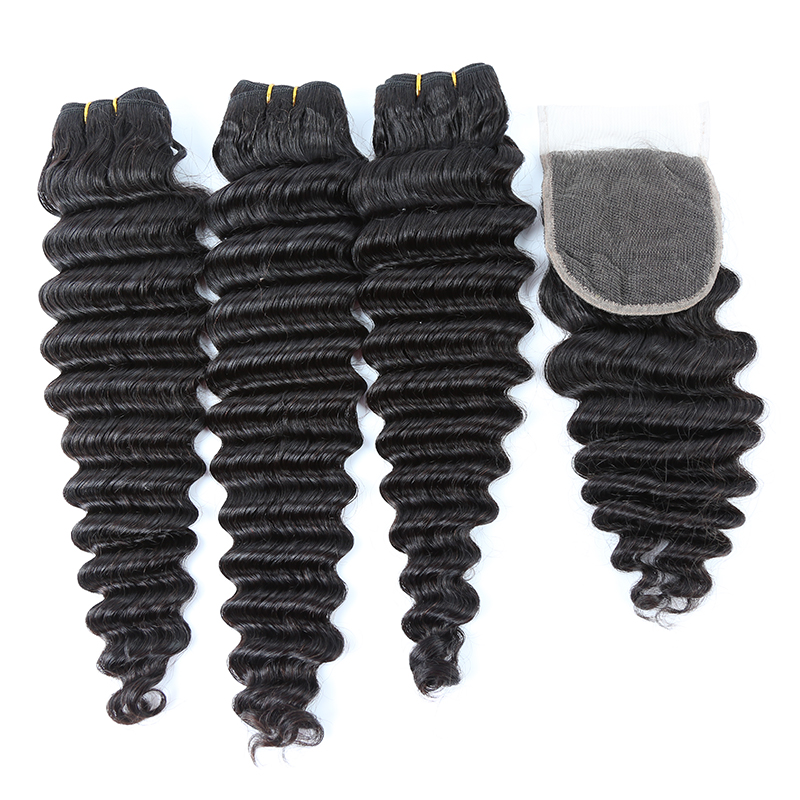 Bundles with closure for black woman Unprocessed 100% Human Hair 9