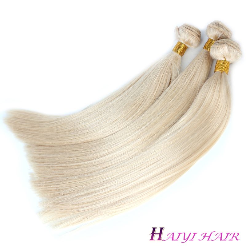 Hot Selling Brazilian Straight Hair Weft Hair Extension Color 613 Blonde Hair 9