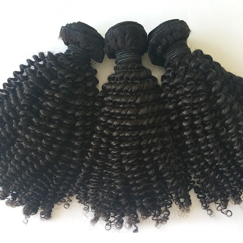 China factory unprocessed wholesale 100% Indian human hair virgin kinky curl hair bundles 10