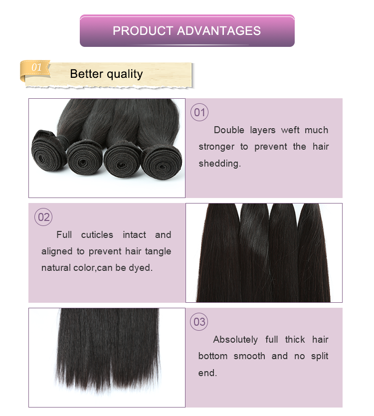 Virgin Hair Extension Straight Unprocessed Indian Straight Hair Weave Cuticle Aligned Hair Mink 15