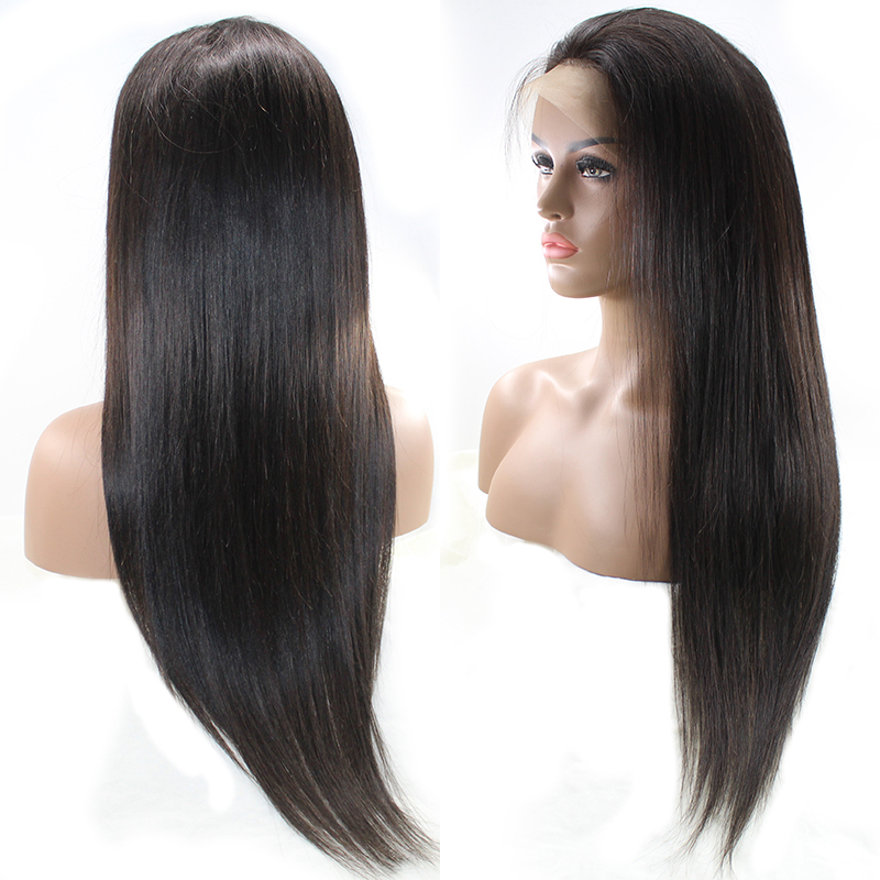 Human Virgin Hair High density Brazilian Virgin Hair Silky Straight Lace Frontal Wig 12
