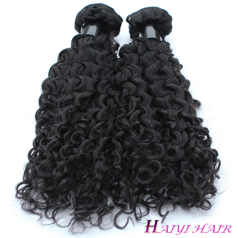Single Drawn Natural Color Machine Weft Wholesale Curly Human Hair Bundle Deal 9