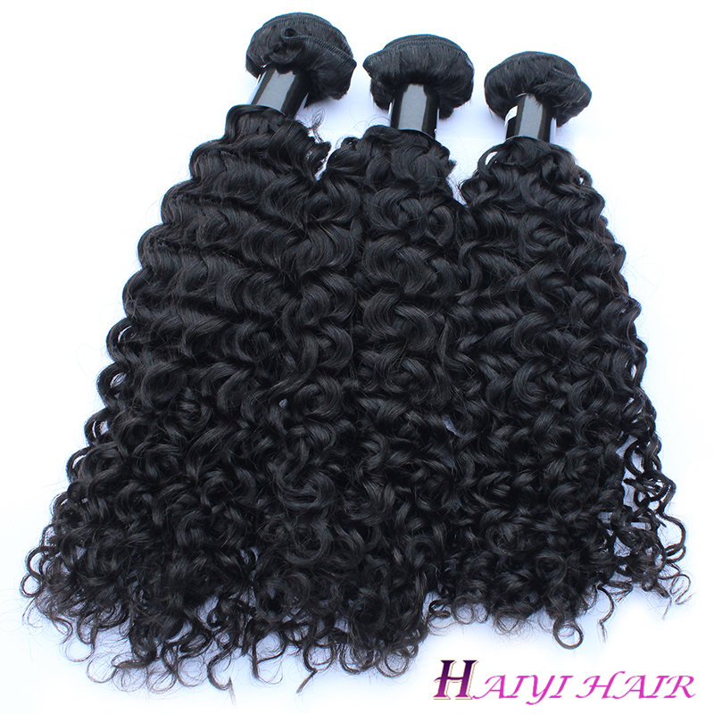 Single Drawn Natural Color Machine Weft Wholesale Curly Human Hair Bundle Deal 8