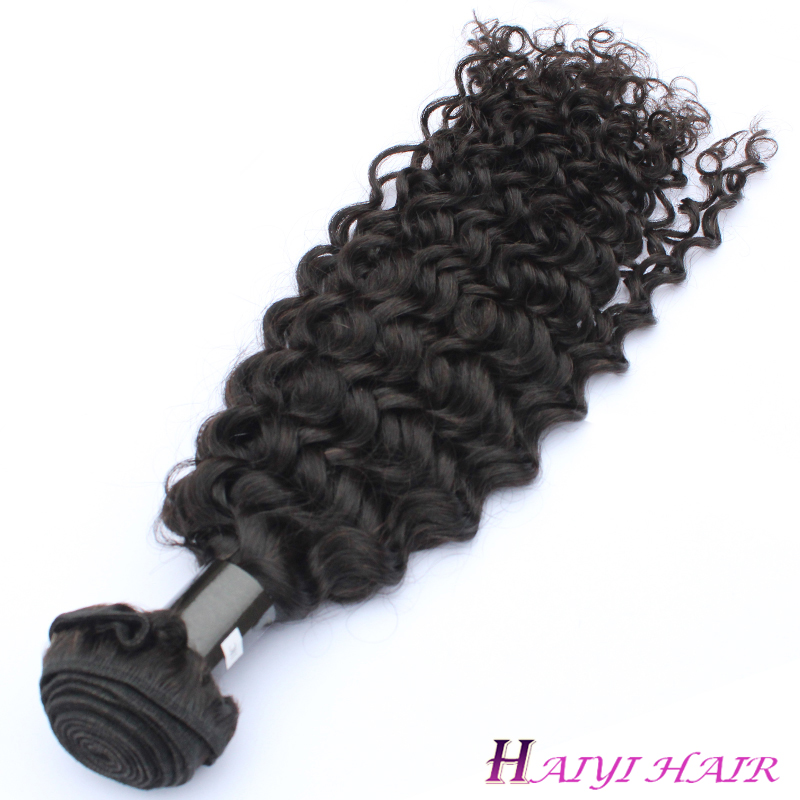 Single Drawn Natural Color Machine Weft Wholesale Curly Human Hair Bundle Deal 10