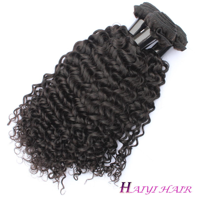 Single Drawn Natural Color Machine Weft Wholesale Curly Human Hair Bundle Deal 12
