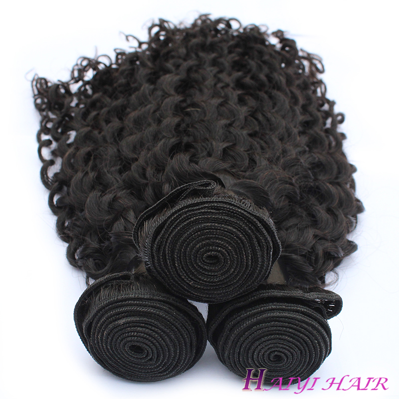 Single Drawn Natural Color Machine Weft Wholesale Curly Human Hair Bundle Deal 11