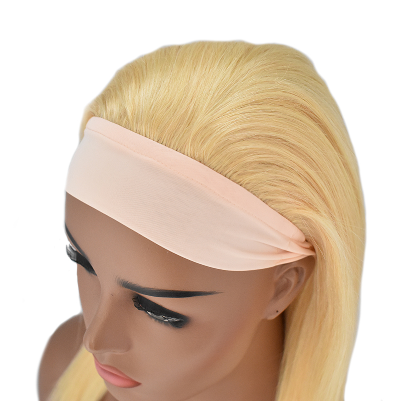 613 blonde Headband Wig Wholesale Straight Human Hair Headband Scarf Wig For African America Woman 12