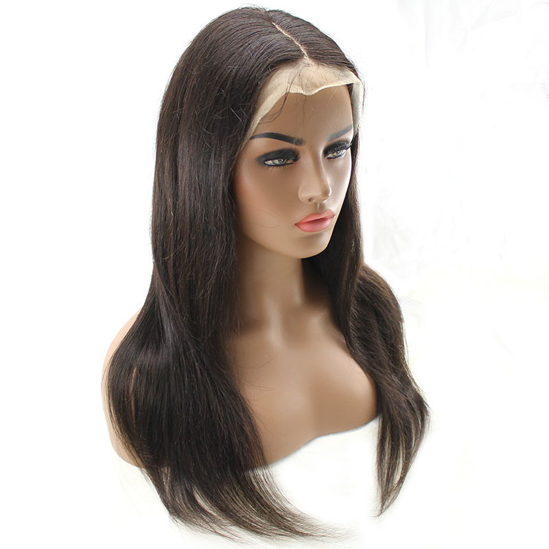 2020 Lace Wigs  Straight Hair Brazilian Natural Black Color Lace Frontal Wigs 10-22 Inch 8