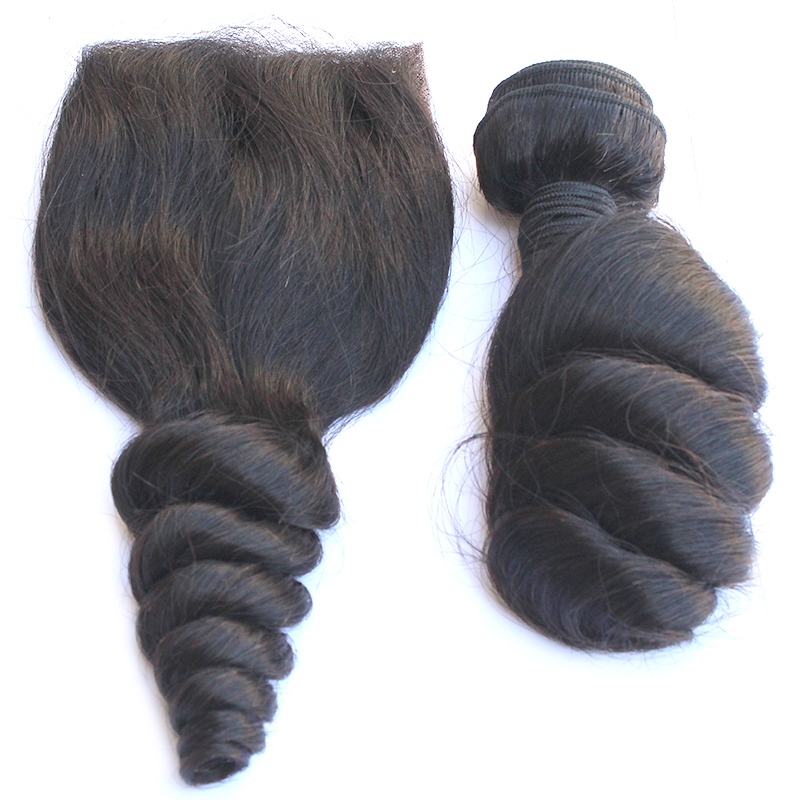 Direct Factory Large Stock Loose Wave Cambodian Natural Color Human Hair Lace Closure 10