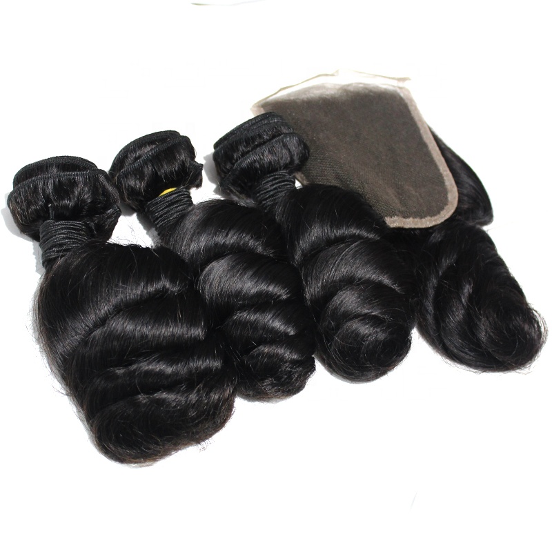 Direct Factory Large Stock Loose Wave Cambodian Natural Color Human Hair Lace Closure 9