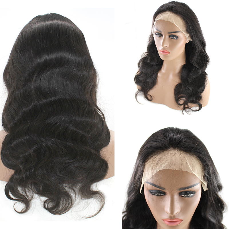 100% remy human hair full cuticle aligned Pre-Plucked body wave lace frontal wig 10