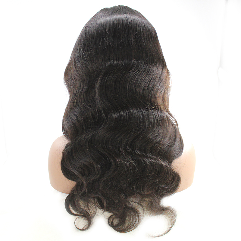 100% remy human hair full cuticle aligned Pre-Plucked body wave lace frontal wig 8
