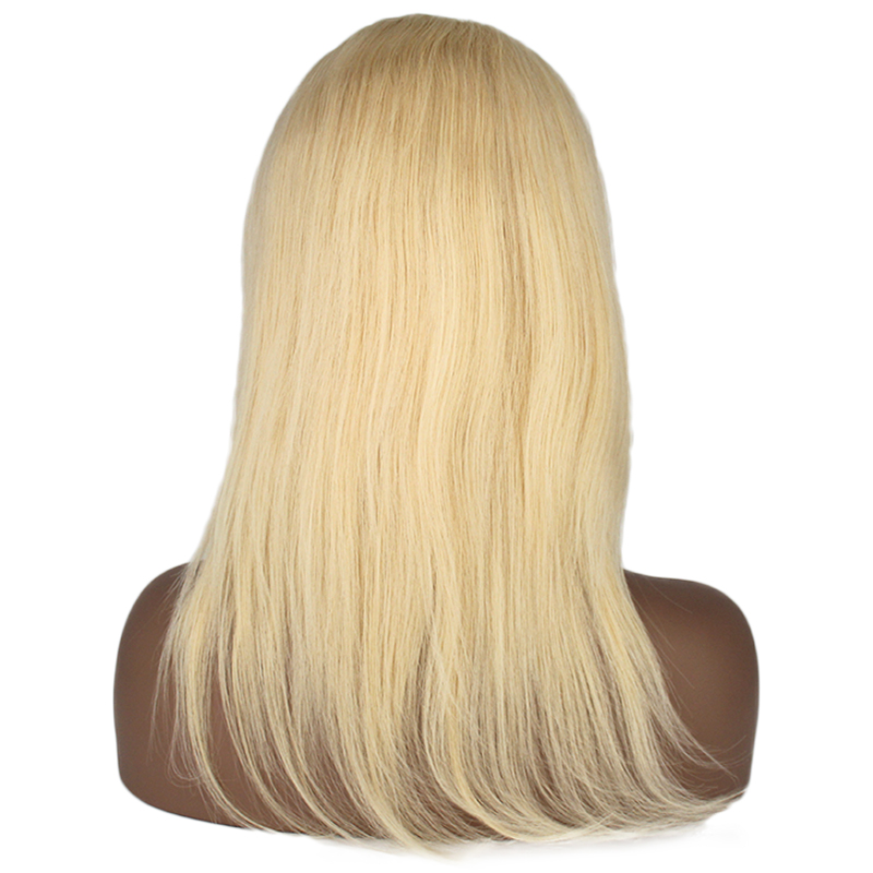 Wholesale 613 blonde lace frontal wig factory price brazilian human hair lace front hair wig 9