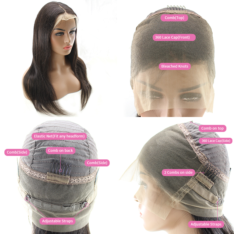 Brazilian Body Wave 360 Lace Frontal Wig Pre Plucked With Baby Hair Remy Human Hair Wigs For 11