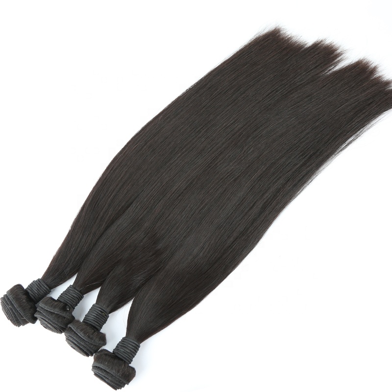Natural Black Color Hair Weft 100% Raw Human Remy Hair Weaving 10-40 Inch Bundle 10