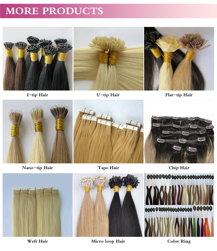 Hand tied weft human hair double drawn remy hair extensions 14