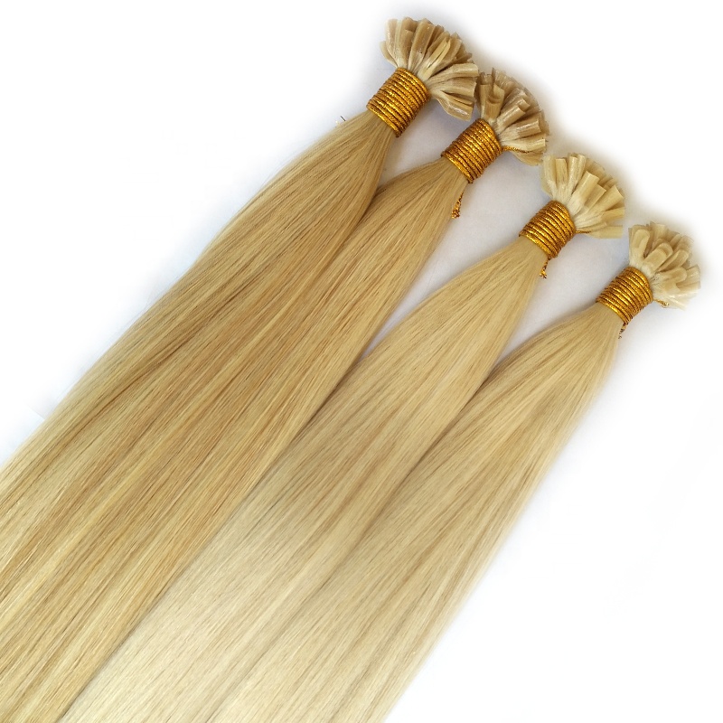 Wholesale  Virgin Cuticle Remy Keratin U Tip Hair Extension Double Drawn 10