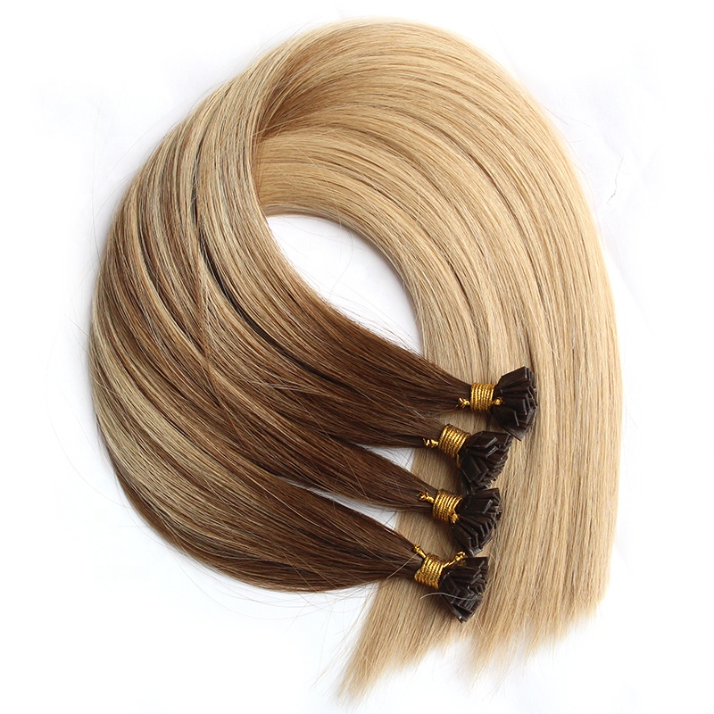 Best Selling Brazilian Virgin Remy Hair Double Drawn with Thick Ends Nail Tip Hair Extensions 9