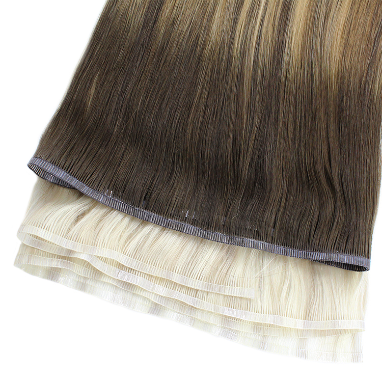 Raw Russian Hair Cuticle Aligned Remy Virgin Flat Weft Double Drawn Hair Extensions 10