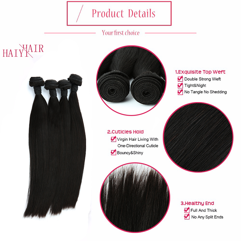 High Quality Unprocessed  Brazilian Straight Hair Bundles,100% Virgin Brazilian Hair Human Remy Raw Mink Bundle 9