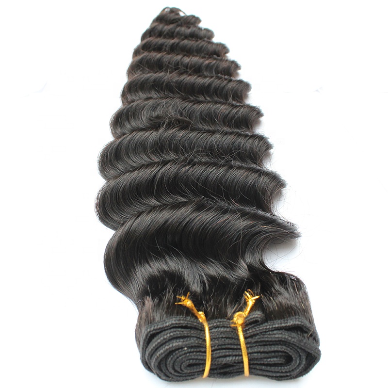 Double Drawn Hair Weft Extensions In Human Remy Hair 2020 Deep Wave Brazilian Hair Weaving 10