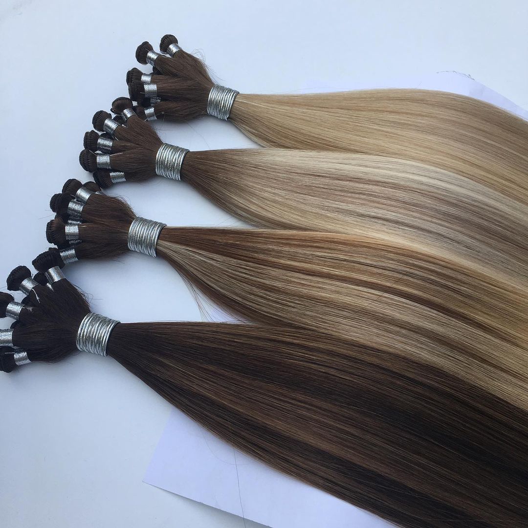 Luxury 2020 Hot Selling Handtied Weft Large Stock Hand Tied Weft virgin cuticle aligned Human Hair Extensions 9
