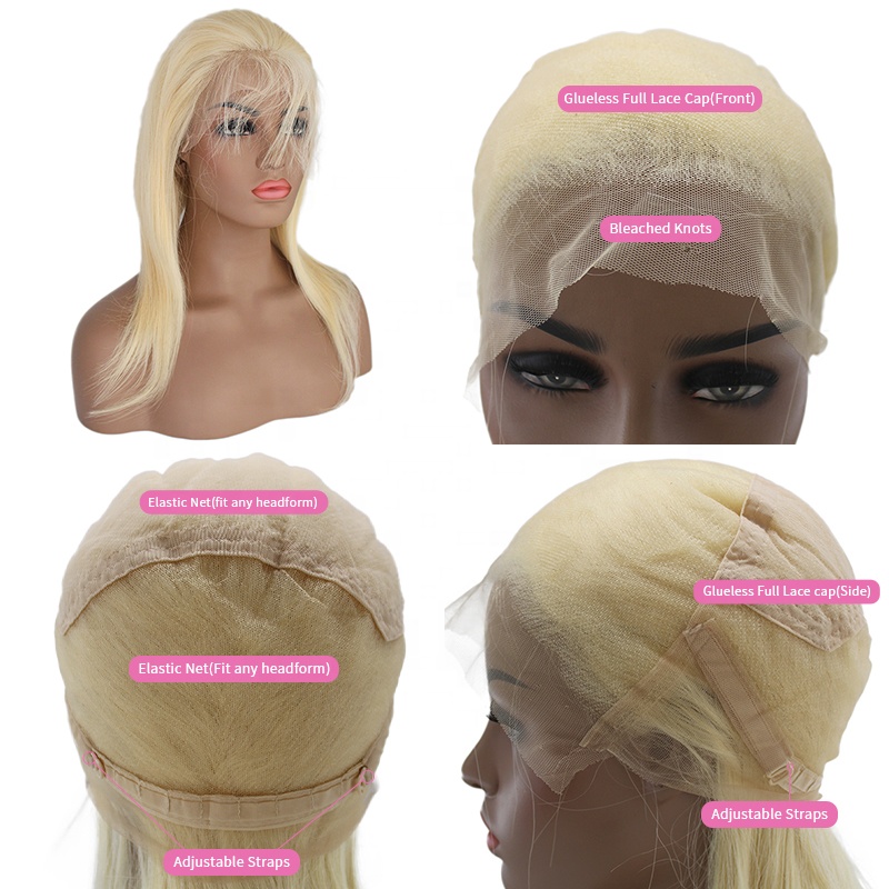 Wholesale Price 100% Human Hair Short Bobo Wigs For Black Women Transparent Swiss Blond Color 15