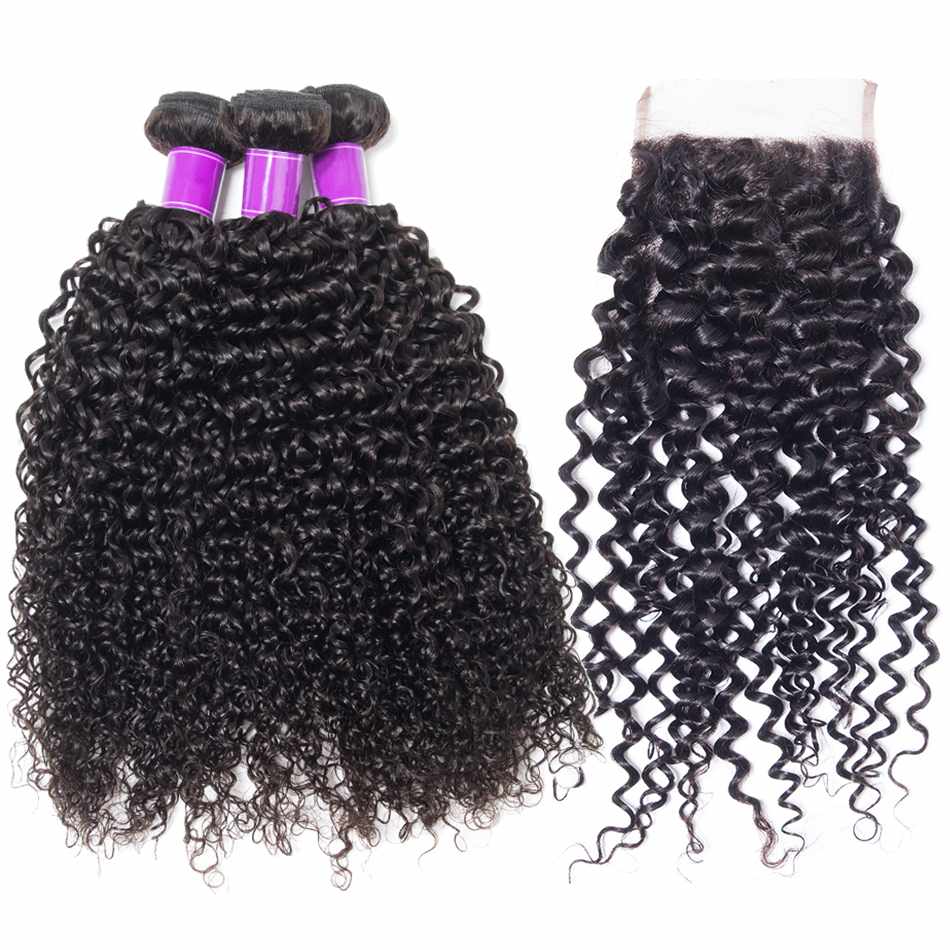 Katy Katy Hair Curly Brazilian Hair Weave With Lace Closure 3 Bundle With Lace Closure 4Pcs/Lot Remy Human Hair Bundles With Closure Brazilian Hair Bundles With Closure  image17