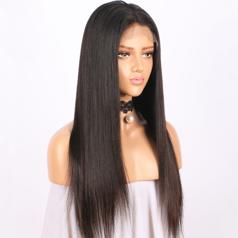 Katy Full Lace Wigs Human Hair Wigs For Women Natural Black Pre Plucked 250% Density Straight Brazilian Lace Wigs Remy Human Hair Brazilian Full Lace Wigs image21