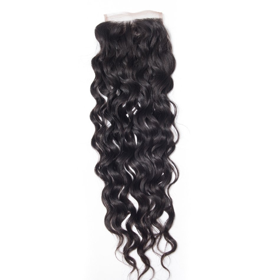 Katy Katy Hair Brazilian Water Wave Hair Lace Closure Free/Middle/Three Part Remy Human Hair 4x4 inches Swiss Lace Closure Top Brazilian Hair Closure image24