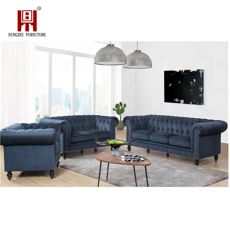 American Wholesale Modern Arabic Classic  Velvet Fabric Corner Sofa Set  for Living Room 6
