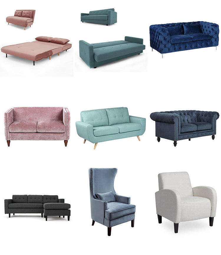 Upholstered Velvet Couch Stainless Steel Legs Sofa set Furniture Living Room Sofas 12
