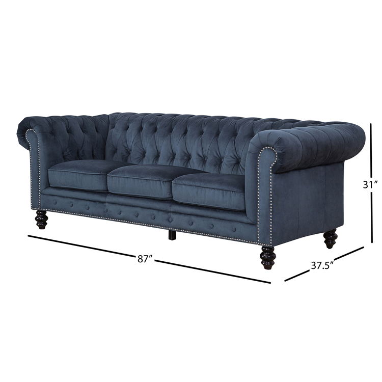 Kingbird Furniture Company Brand Set Crushed Velvet Couch Set Supplier 11