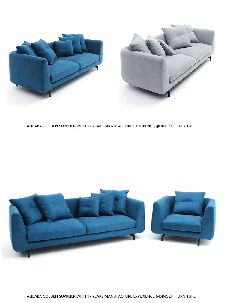 Latest Design Modern Luxury Living Room Green Linen Fabric Dorm Sofa 10