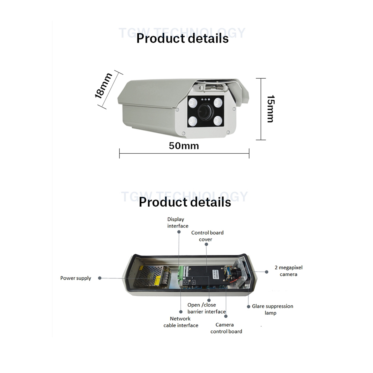 TGW-LCVT LPR Kamera Automatische Kennzeichen erkennung für das Parkraum management 2