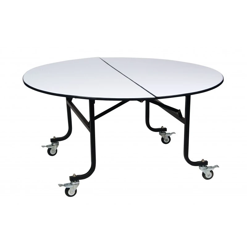 Round Folding Half-Moon Table Movable Wheels Design  YF-002 1