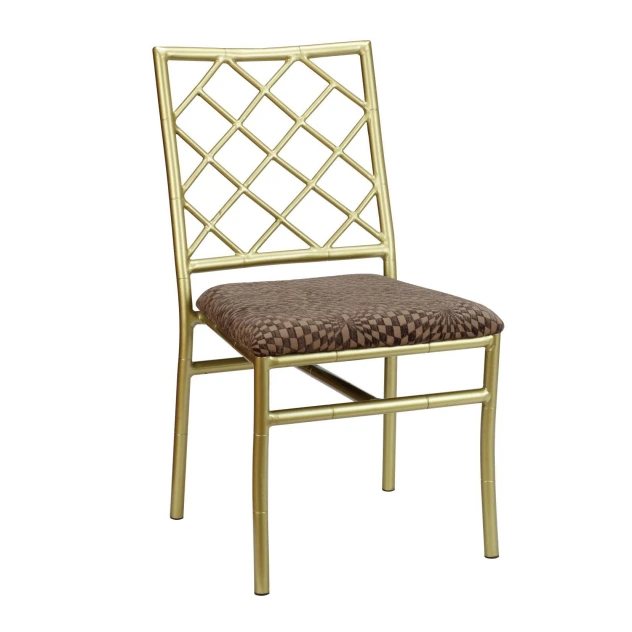 Cross-back Design Champange Painting Upholstered  Wedding Chivalry Chair YC-018 1