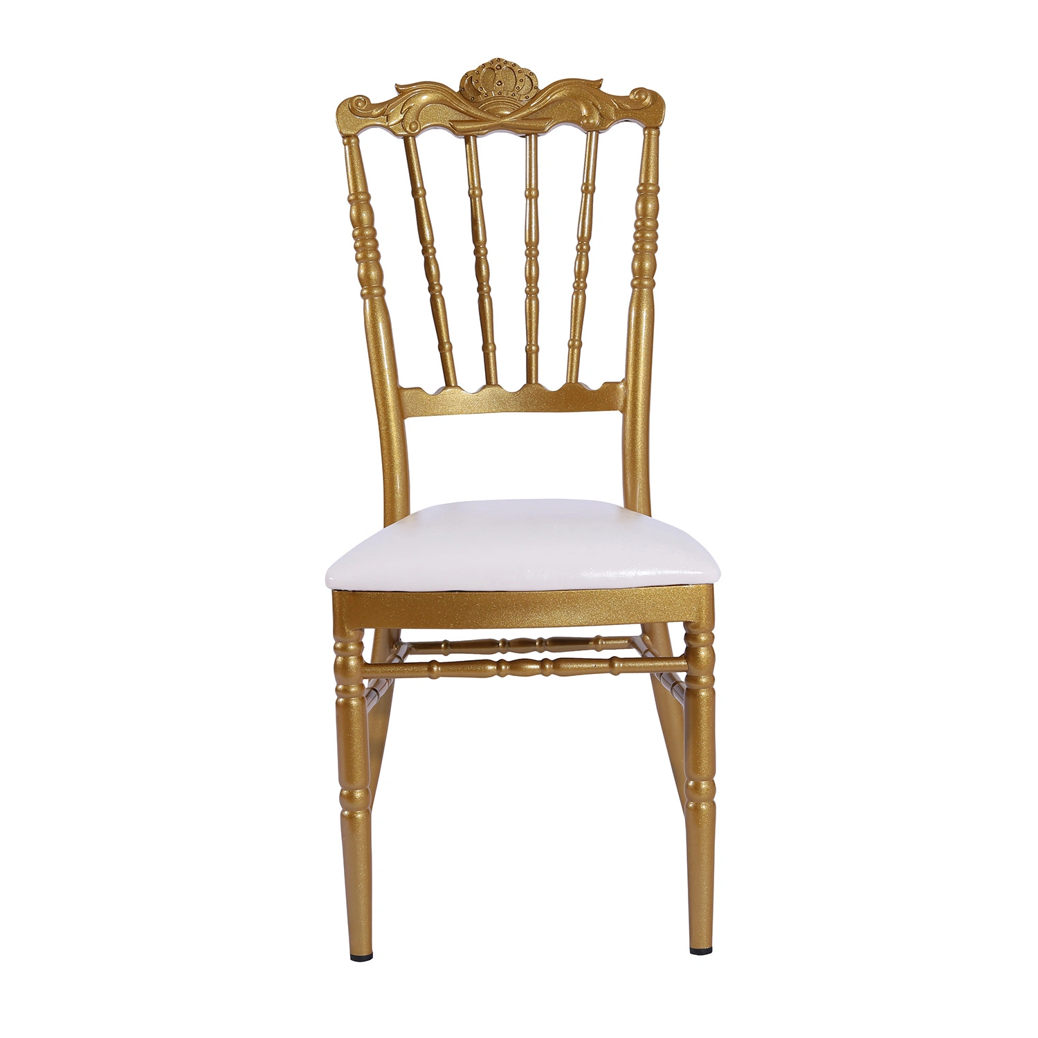 Noble Crown Royal Design Gold Painting Aluminum Luxury Banquet Wedding Event Party Hall Napoleon Chair   YC-021 1