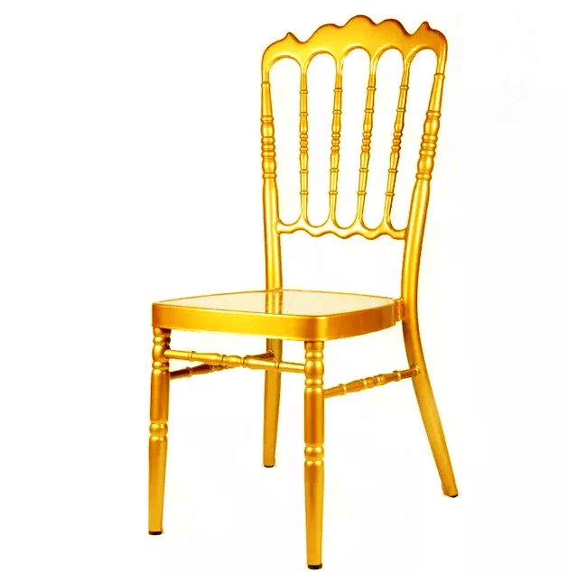 Gold Painting Aluminum Hotel Banquet Wedding Napoleon Chair YC-020 1
