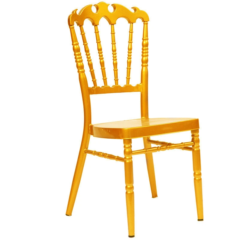 Flame Top Design Golden Paint Banquet Party Hall Metal Napoleon Chair YC-028 1