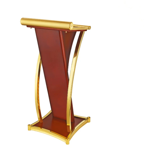 Golden Painting Hotel Conference Room Stainless Steel Wooden Rostrum-D 1