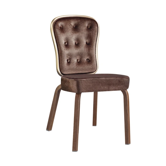 Button Design Hotel  Restaurant Sway Back Aluminum Stackable Chair YB-012 1