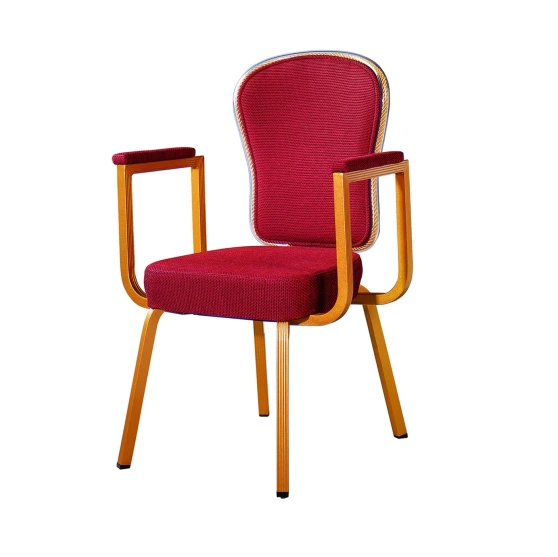 Wholesale Hotel Sway Back Aluminum Stacking Armrest  Chair YB-011 1